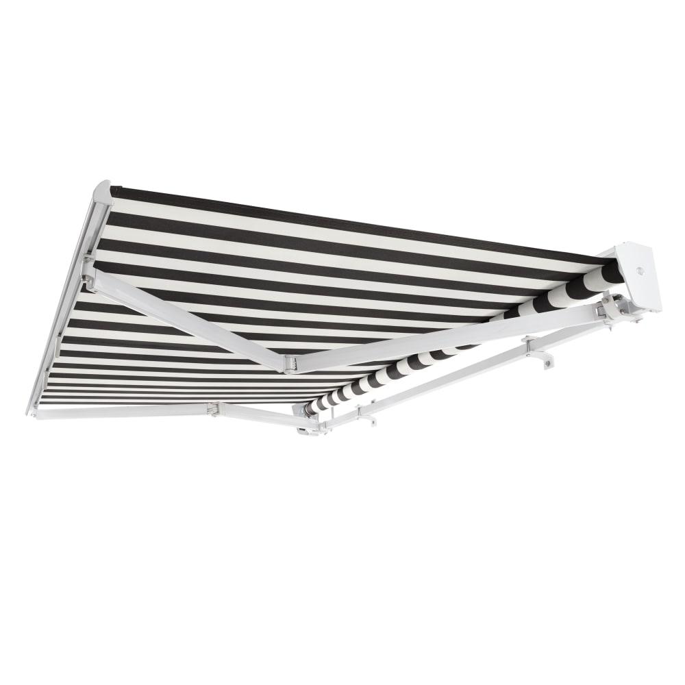 12' x 10' Destin Manual Patio Retractable Awning, Black/White Stripe. Picture 7