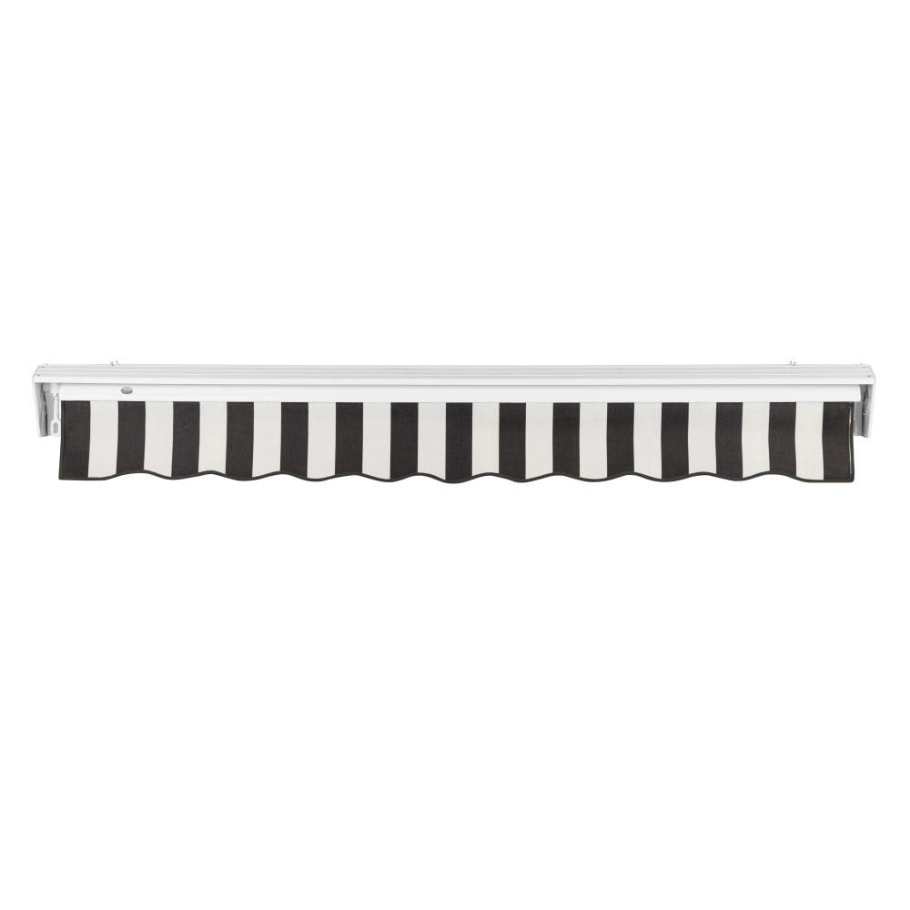 12' x 10' Destin Manual Patio Retractable Awning, Black/White Stripe. Picture 4