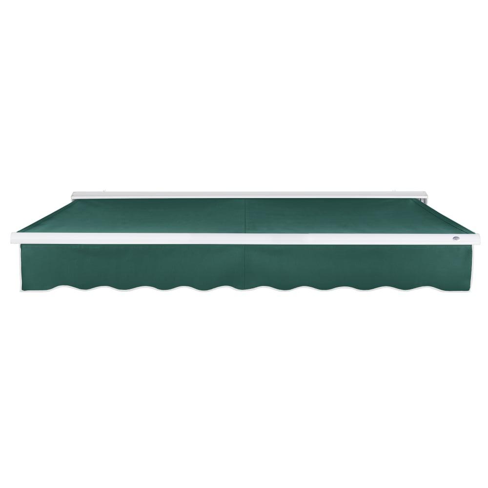 12' x 10' Destin Manual Manual Patio Retractable Awning Acrylic Fabric, Forest. Picture 3