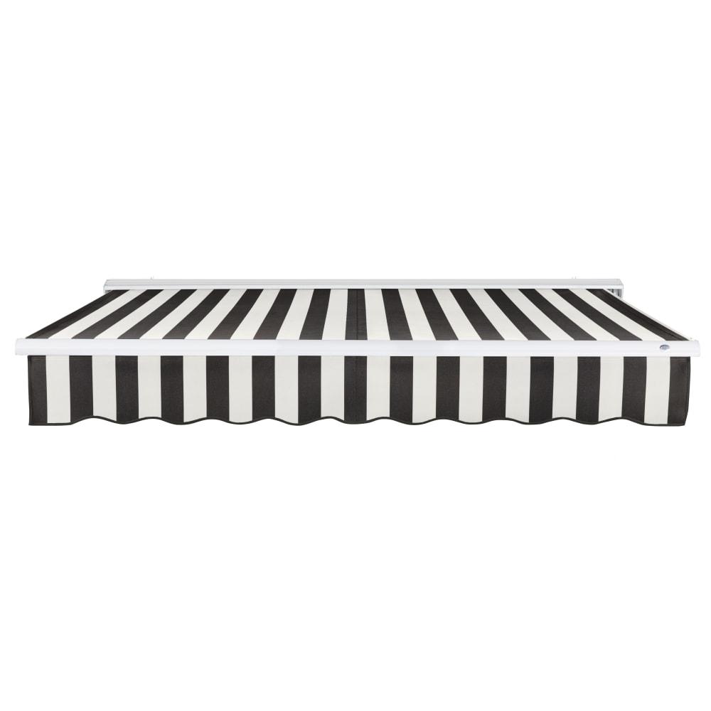 12' x 10' Destin Manual Patio Retractable Awning, Black/White Stripe. Picture 3