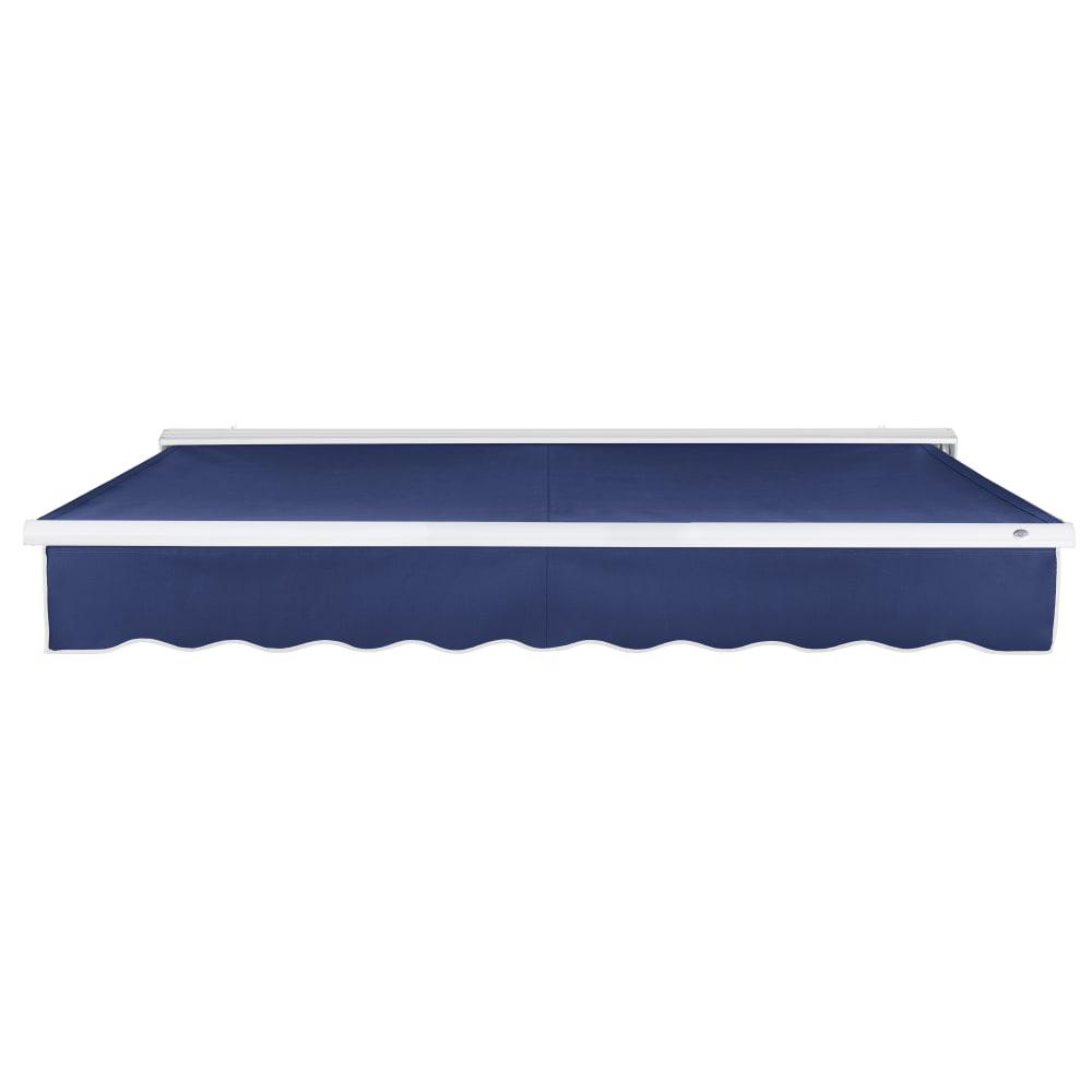 14' x 10' Destin Manual Manual Patio Retractable Awning Acrylic Fabric, Navy. Picture 3