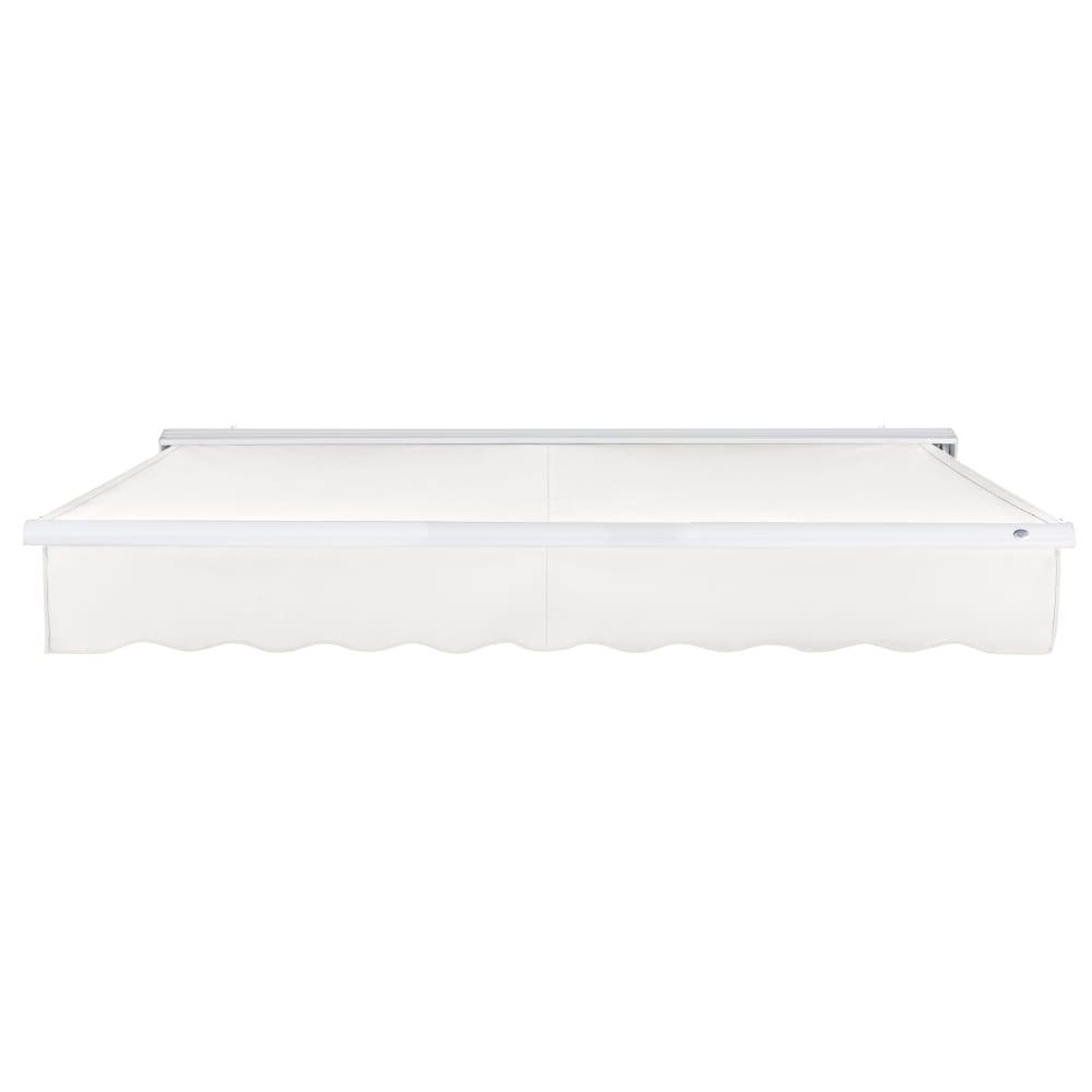 12' x 10' Destin Manual Manual Patio Retractable Awning Acrylic Fabric, White. Picture 3