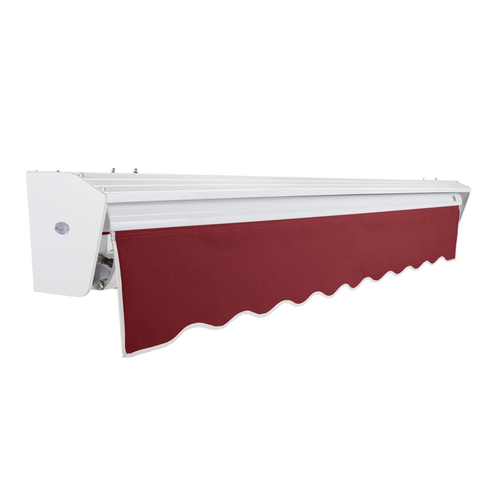 12' x 10' Destin Manual Manual Patio Retractable Awning Acrylic Fabric, Burgundy. Picture 2