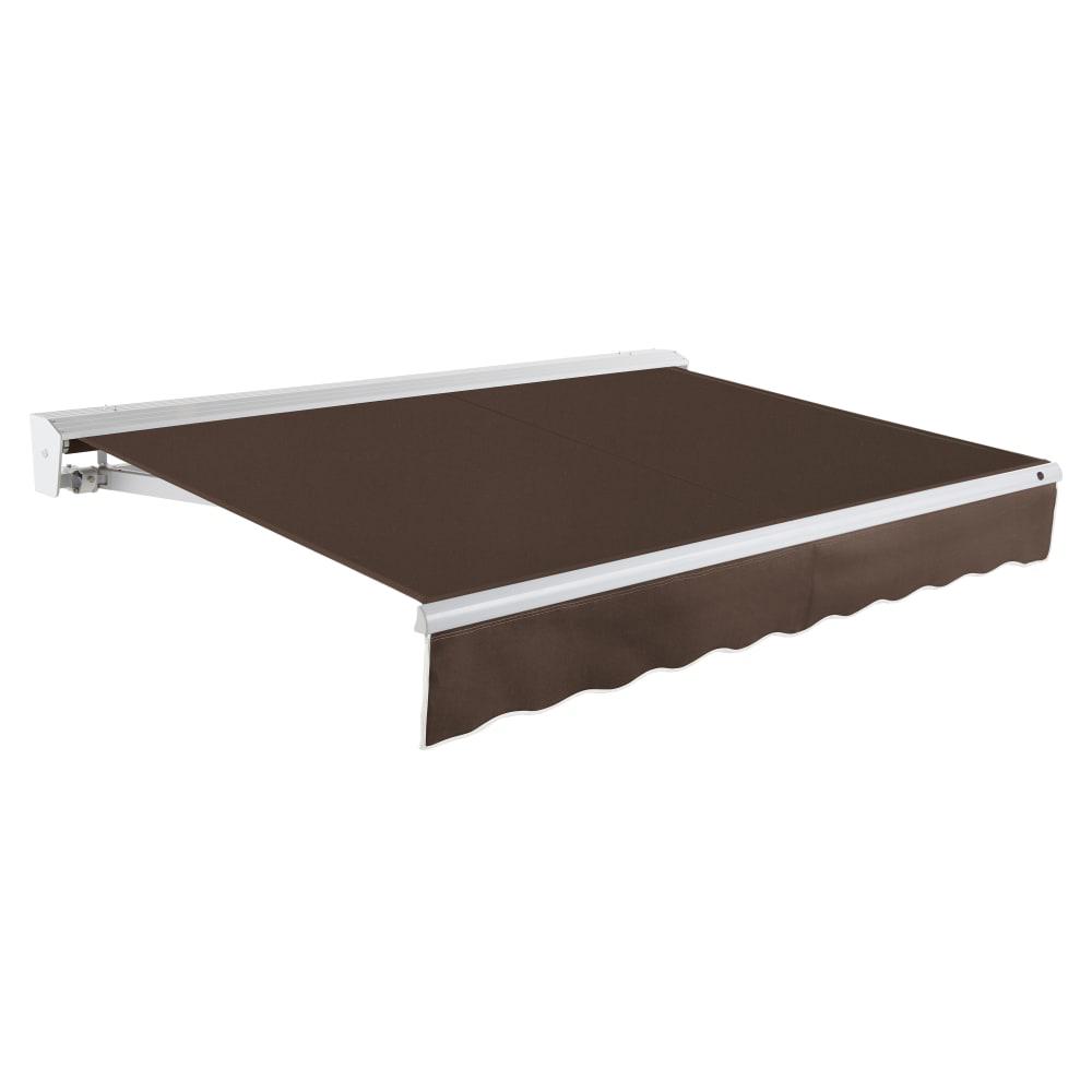 16' x 10' Destin Manual Manual Patio Retractable Awning Acrylic Fabric, Brown. Picture 1