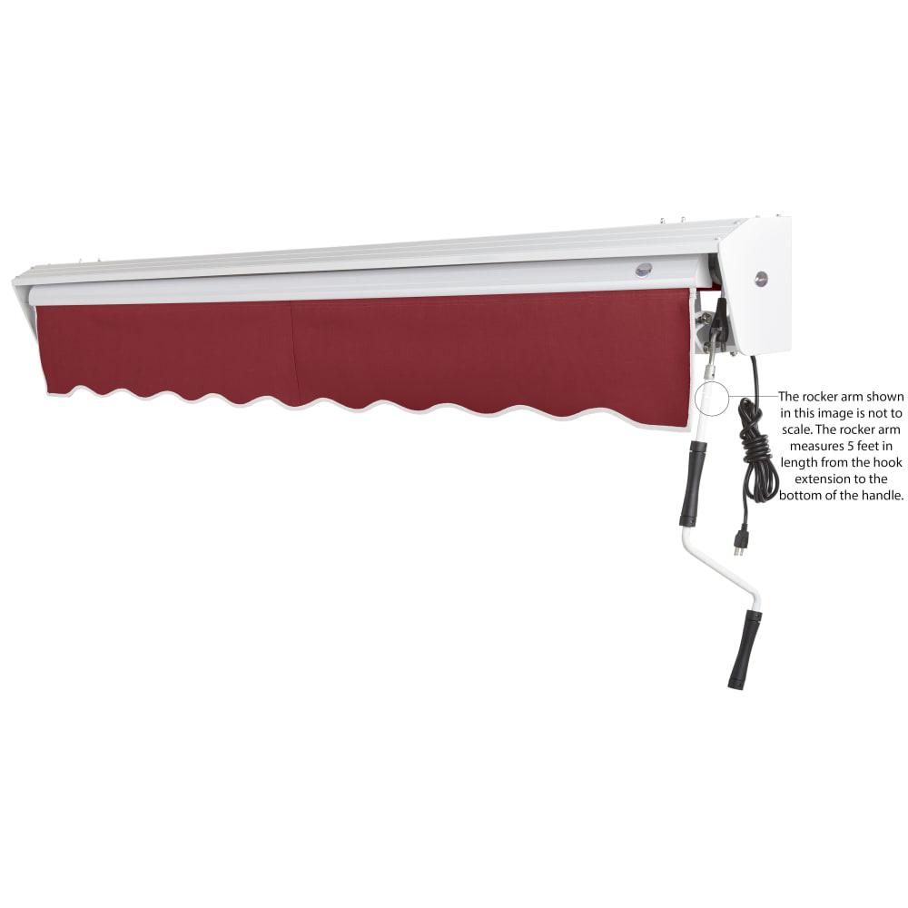 12' x 10' Destin Right Motor Right Motorized Patio Retractable Awning, Burgundy. Picture 6