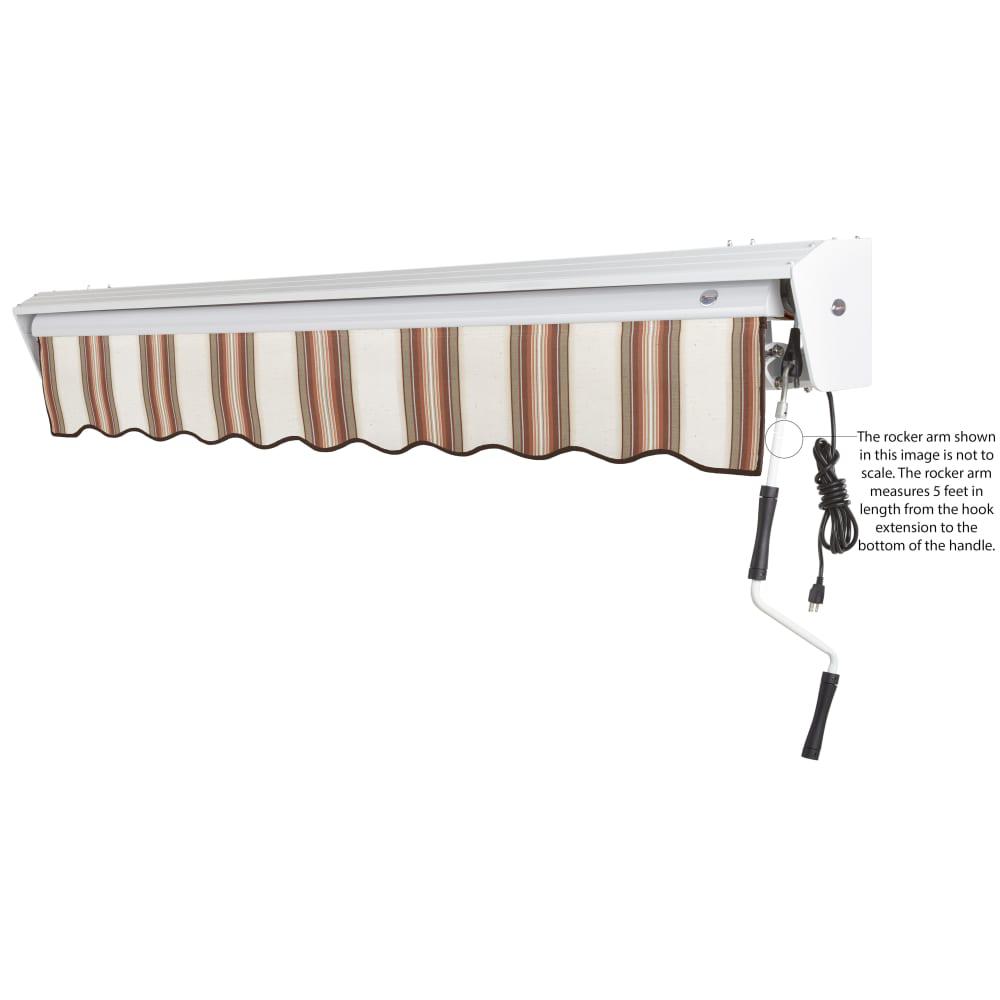 Destin Right Motorized Patio Retractable Awning, Brown/Tan/Terracotta Multi. Picture 6