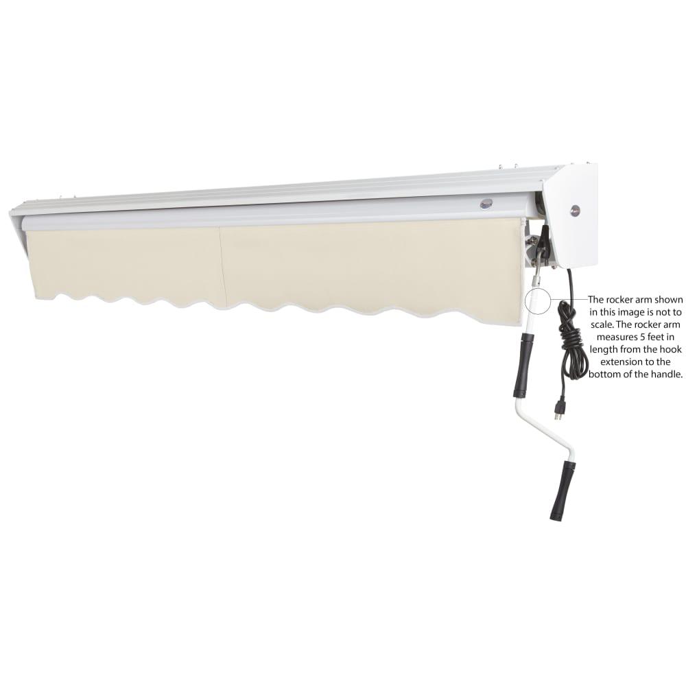 12' x 10' Destin Right Motor Right Motorized Patio Retractable Awning, Linen. Picture 6