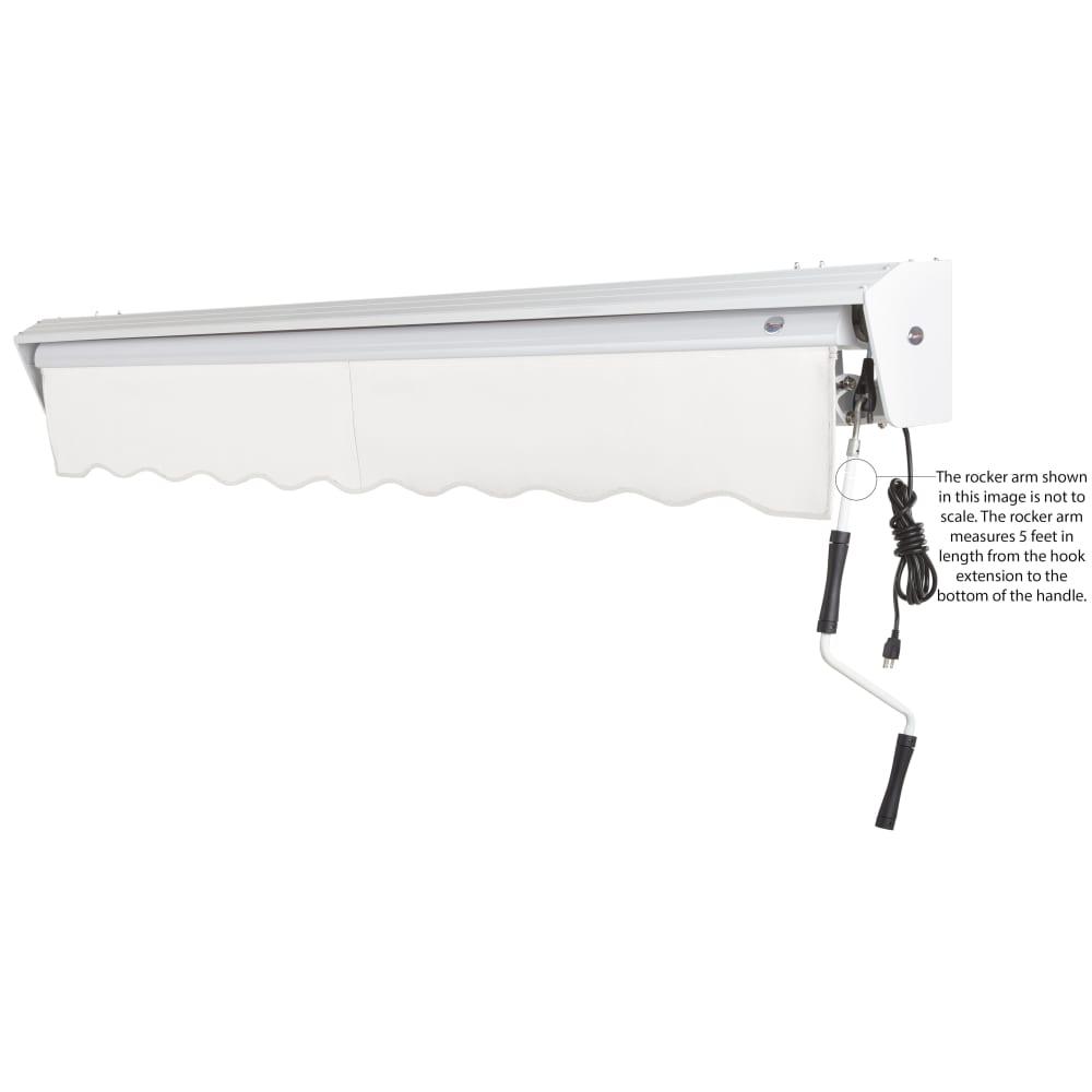 12' x 10' Destin Right Motor Right Motorized Patio Retractable Awning, White. Picture 6