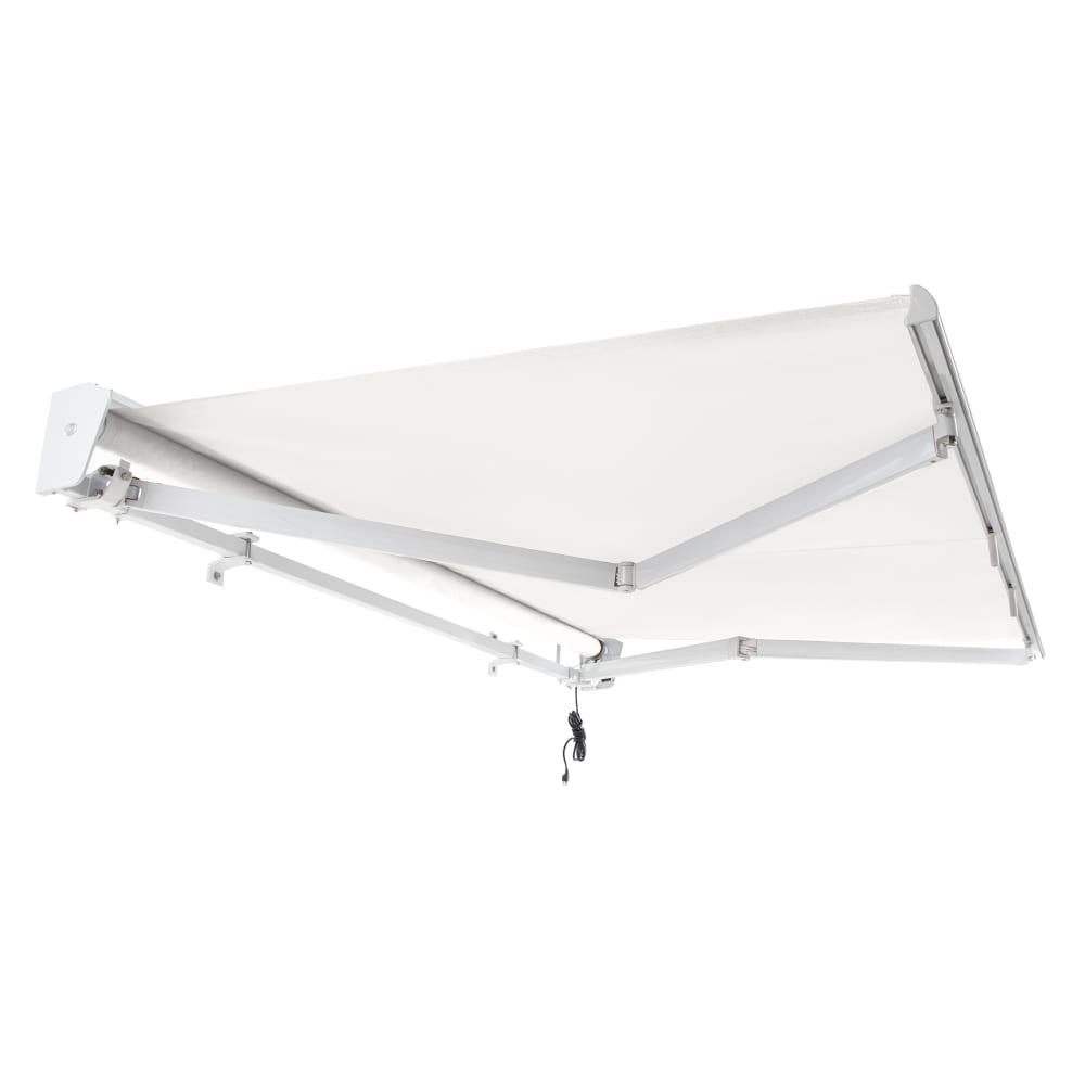 12' x 10' Destin Right Motor Right Motorized Patio Retractable Awning, White. Picture 7