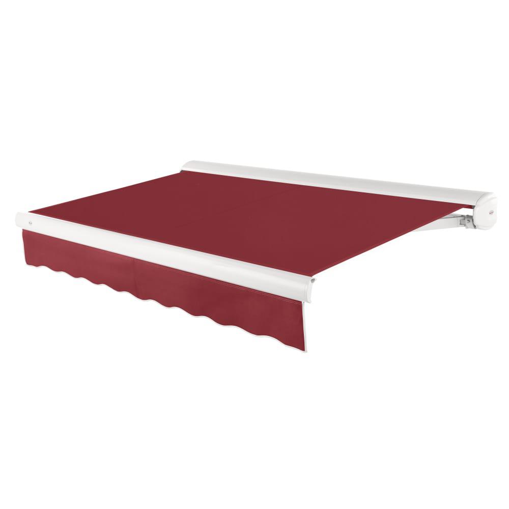 12' x 10' Full Cassette Left Motorized Patio Retractable Awning, Burgundy. Picture 1