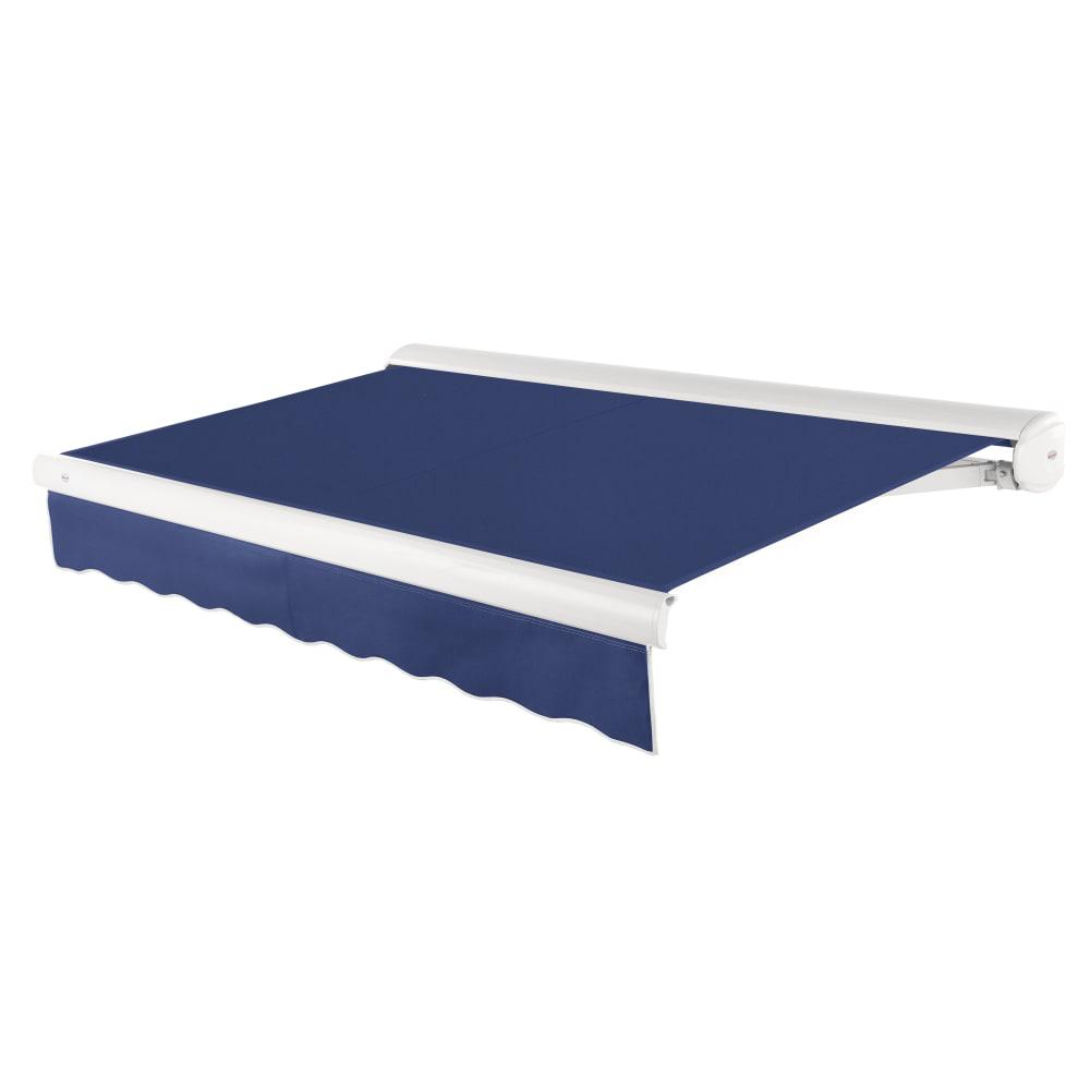 12' x 10' Full Cassette Left Motor Left Motorized Patio Retractable Awning, Navy. Picture 1