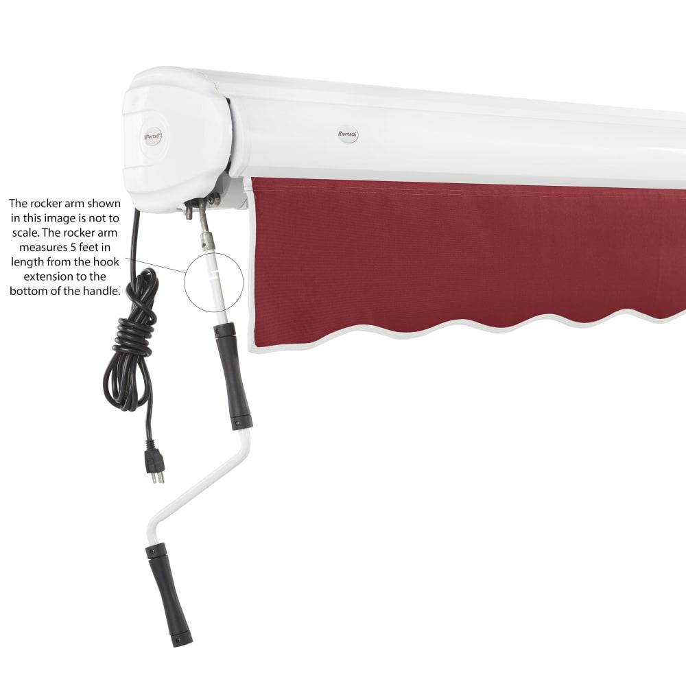 12' x 10' Full Cassette Left Motorized Patio Retractable Awning, Burgundy. Picture 6