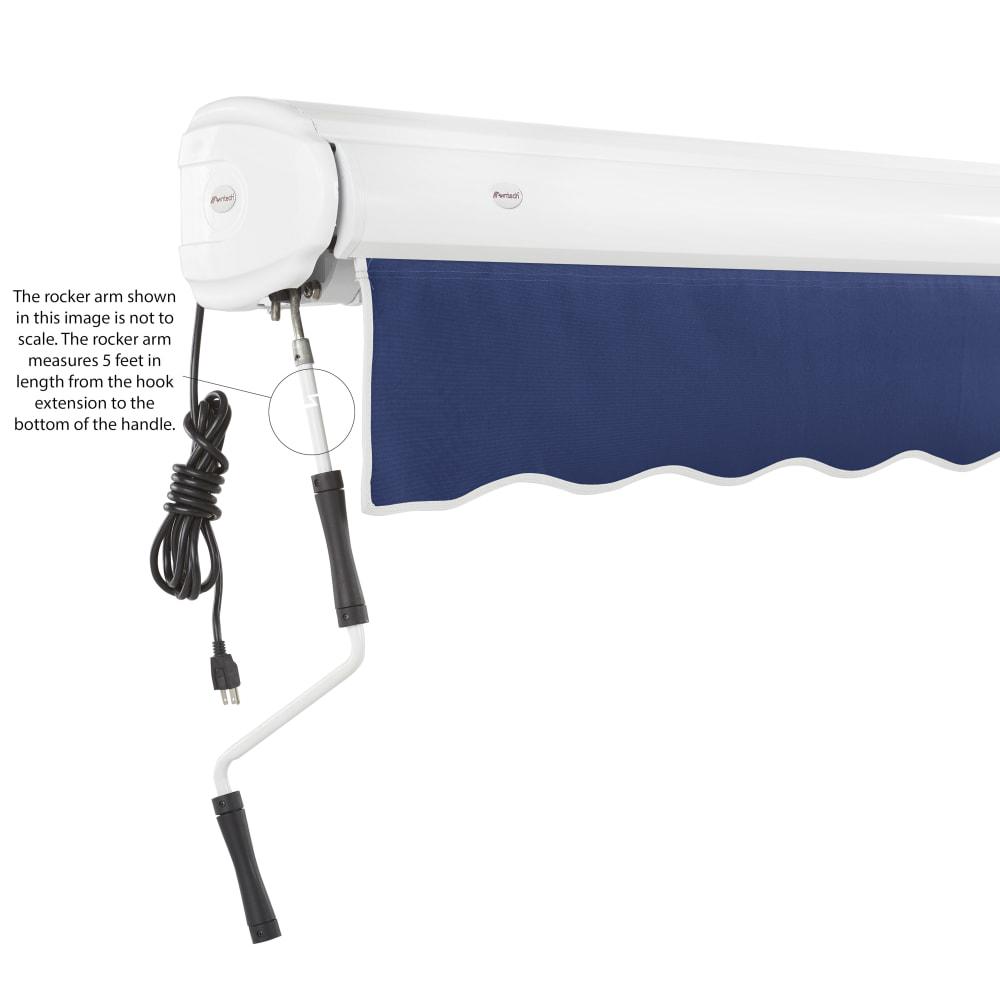 12' x 10' Full Cassette Left Motor Left Motorized Patio Retractable Awning, Navy. Picture 6