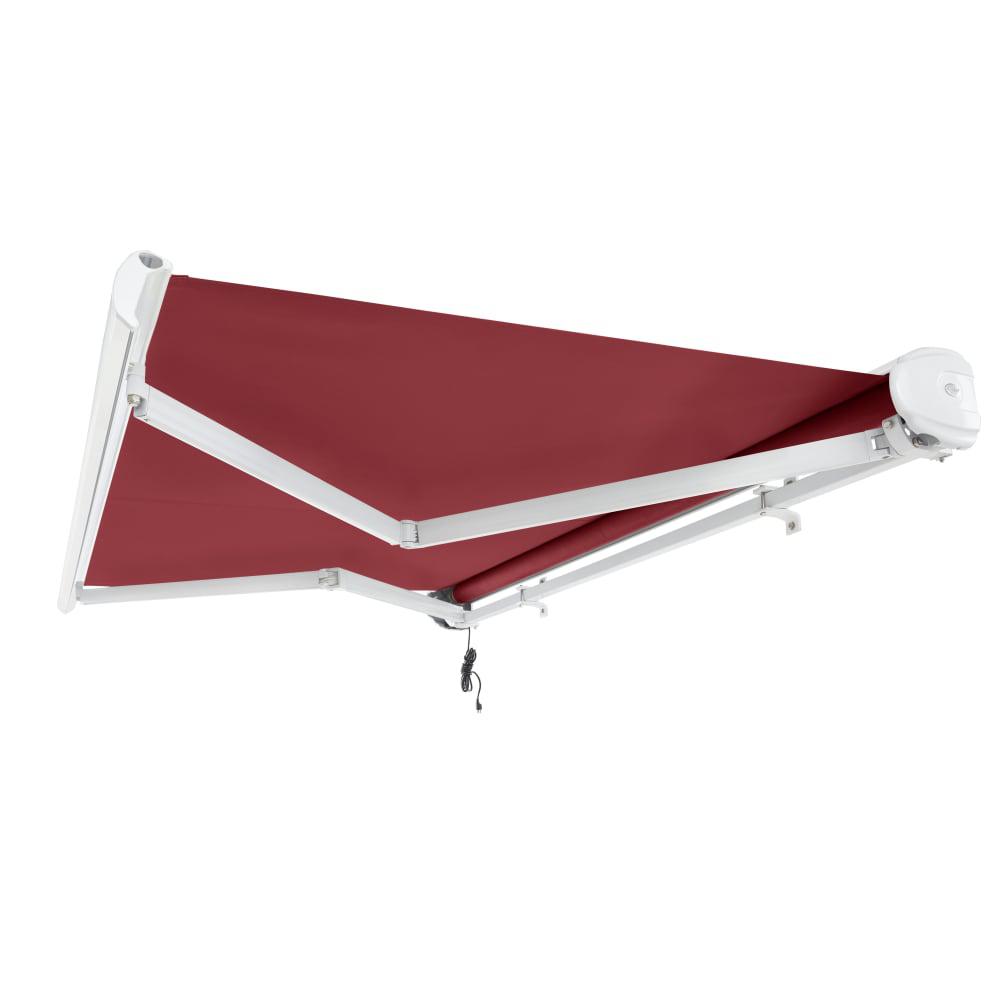 12' x 10' Full Cassette Left Motorized Patio Retractable Awning, Burgundy. Picture 7
