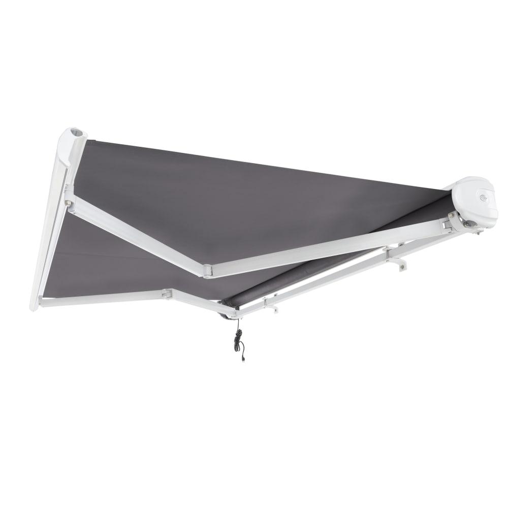 12' x 10' Full Cassette Left Motorized Patio Retractable Awning, Gunmetal. Picture 7