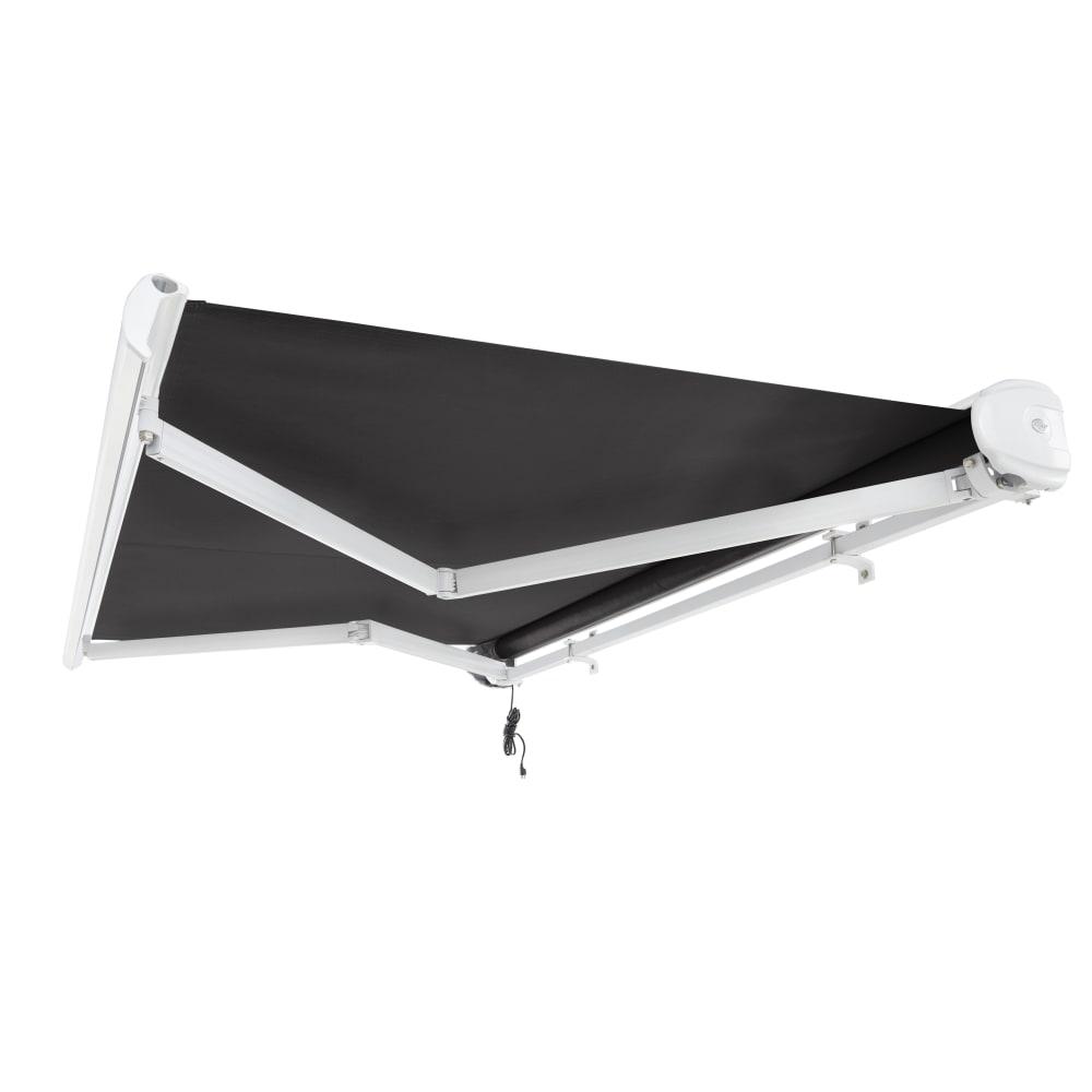 12' x 10' Full Cassette Left Motorized Patio Retractable Awning, Black. Picture 7