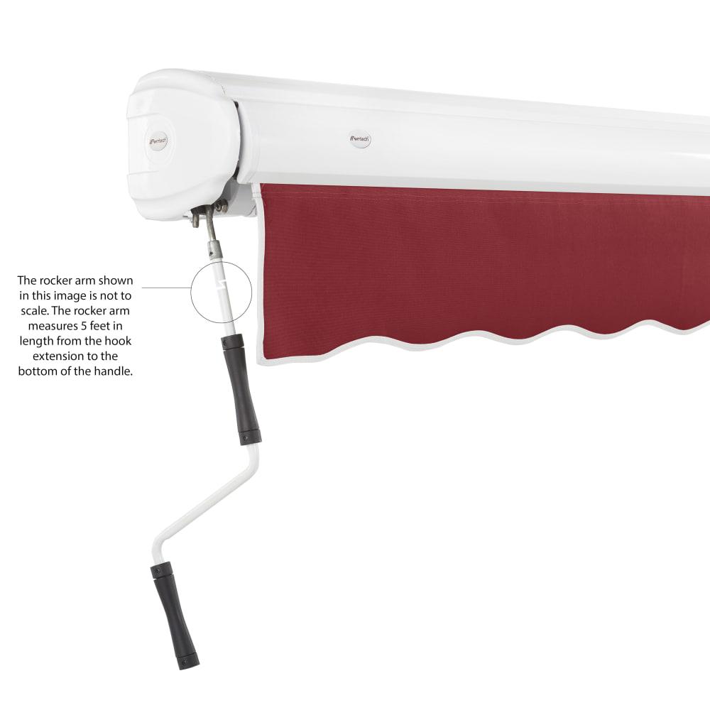 12' x 10' Full Cassette Manual Patio Retractable Awning Acrylic Fabric, Burgundy. Picture 6