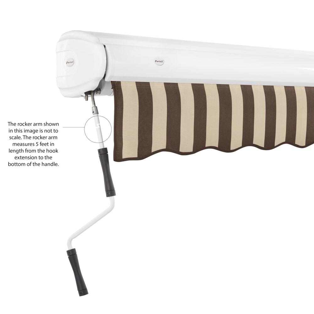 12' x 10' Full Cassette Manual Patio Retractable Awning, Brown/Tan Stripe. Picture 6