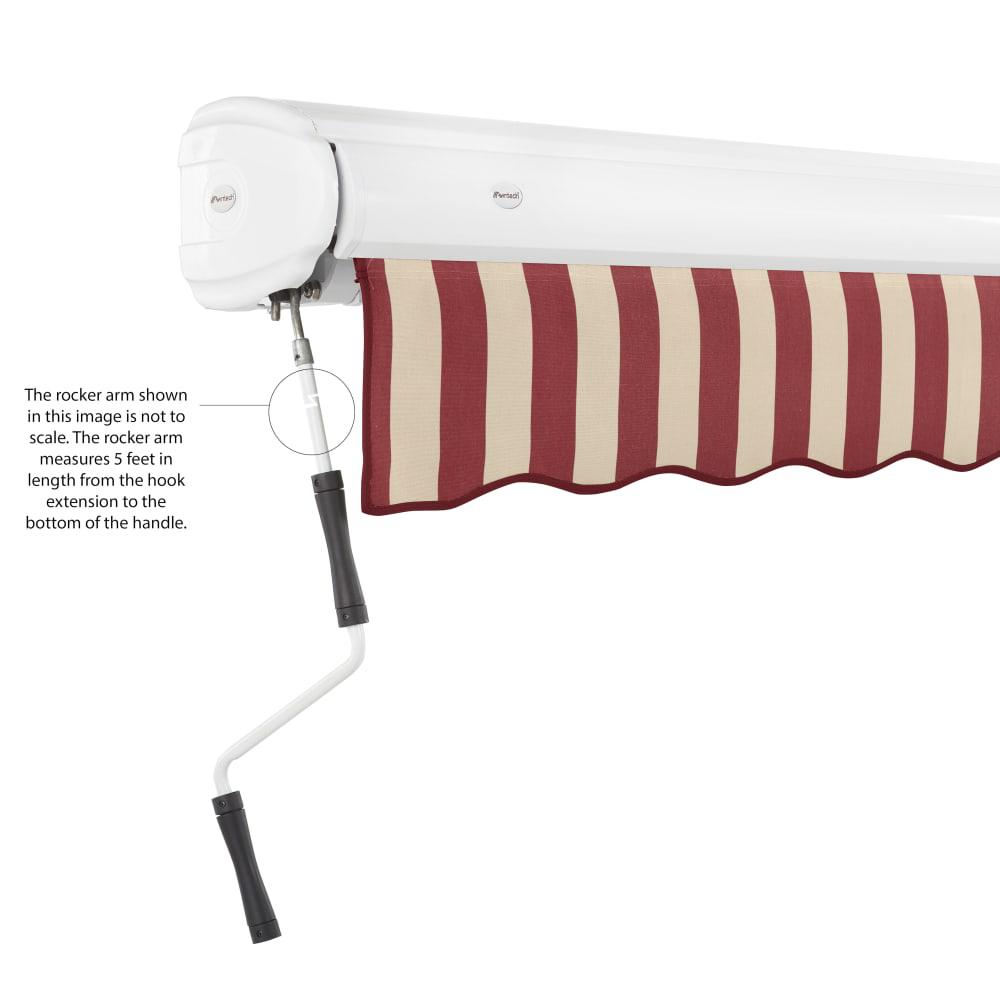 12' x 10' Full Cassette Manual Patio Retractable Awning, Burgundy/Tan Stripe. Picture 6