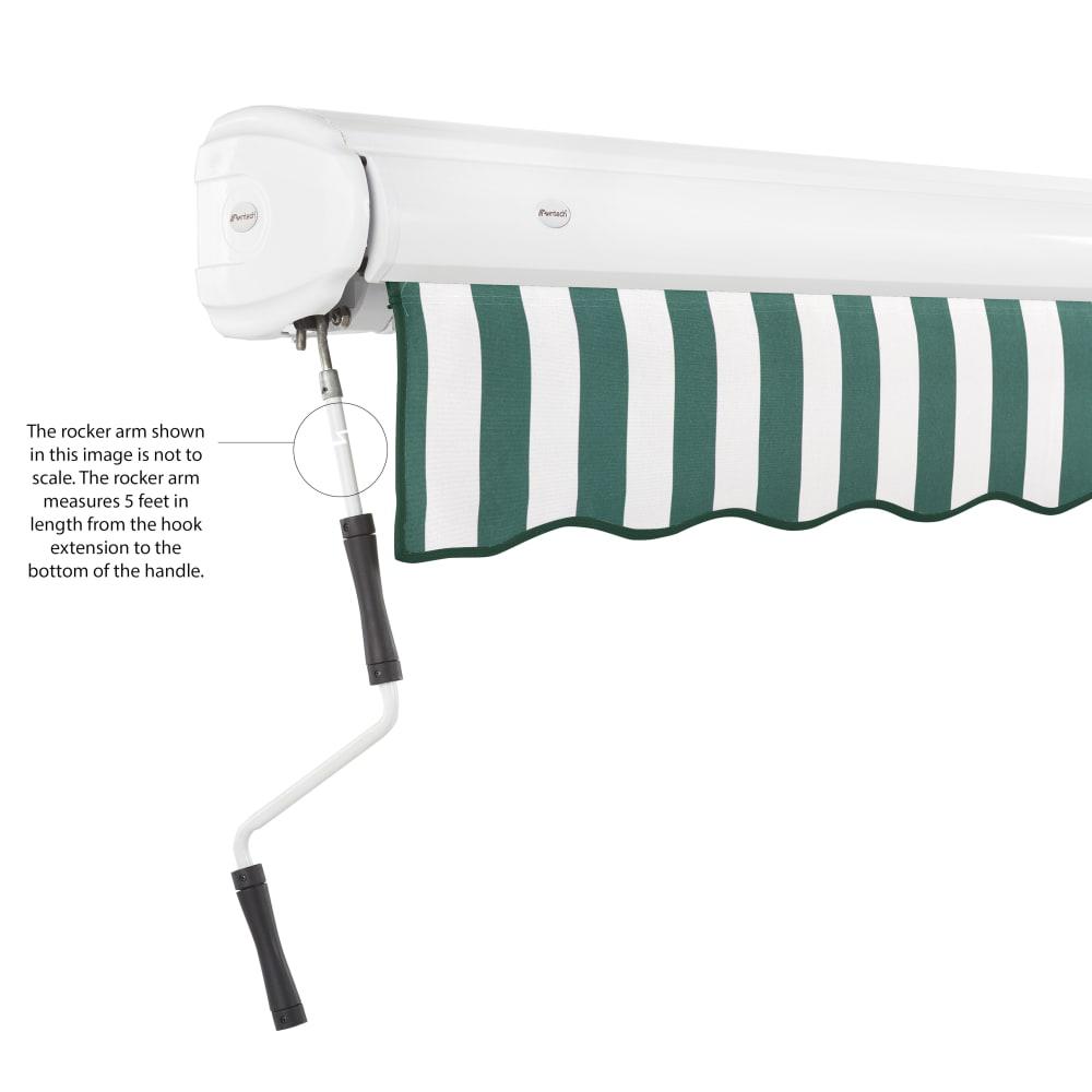 12' x 10' Full Cassette Manual Patio Retractable Awning, Forest/White Stripe. Picture 6