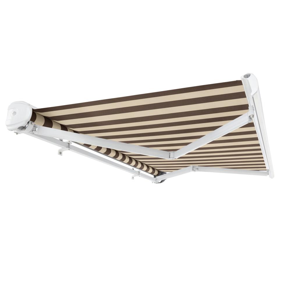 12' x 10' Full Cassette Manual Patio Retractable Awning, Brown/Tan Stripe. Picture 7