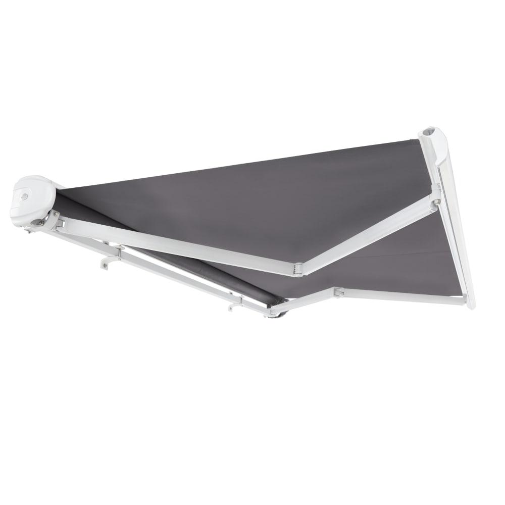 12' x 10' Full Cassette Manual Patio Retractable Awning Acrylic Fabric, Gunmetal. Picture 7
