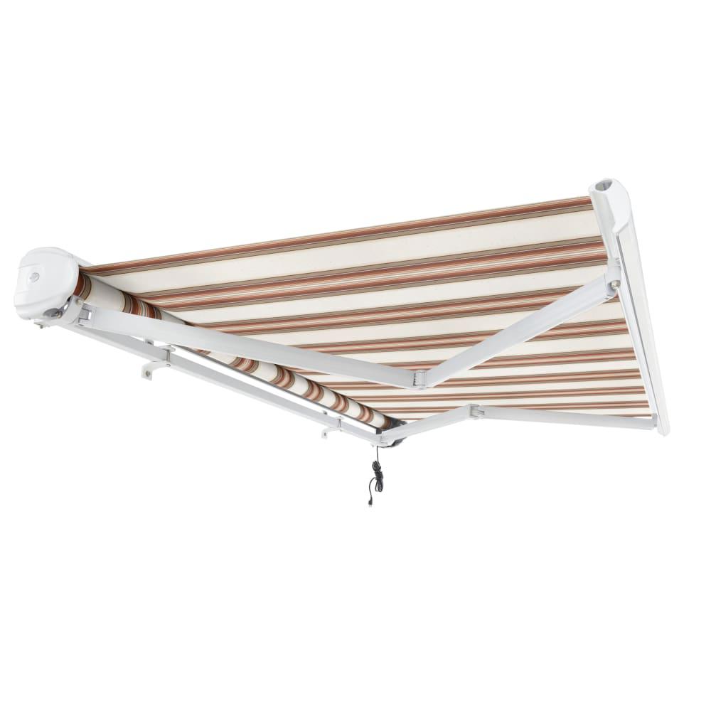 Full Cassette Right Motorized Patio Retractable Awning, Brown/Tan/Terracotta. Picture 7