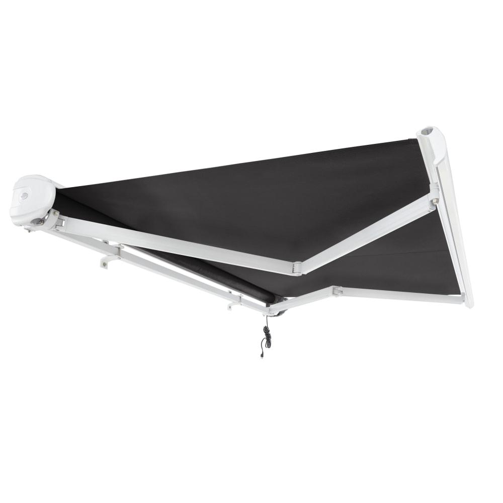 12' x 10' Full Cassette Right Motorized Patio Retractable Awning, Black. Picture 7