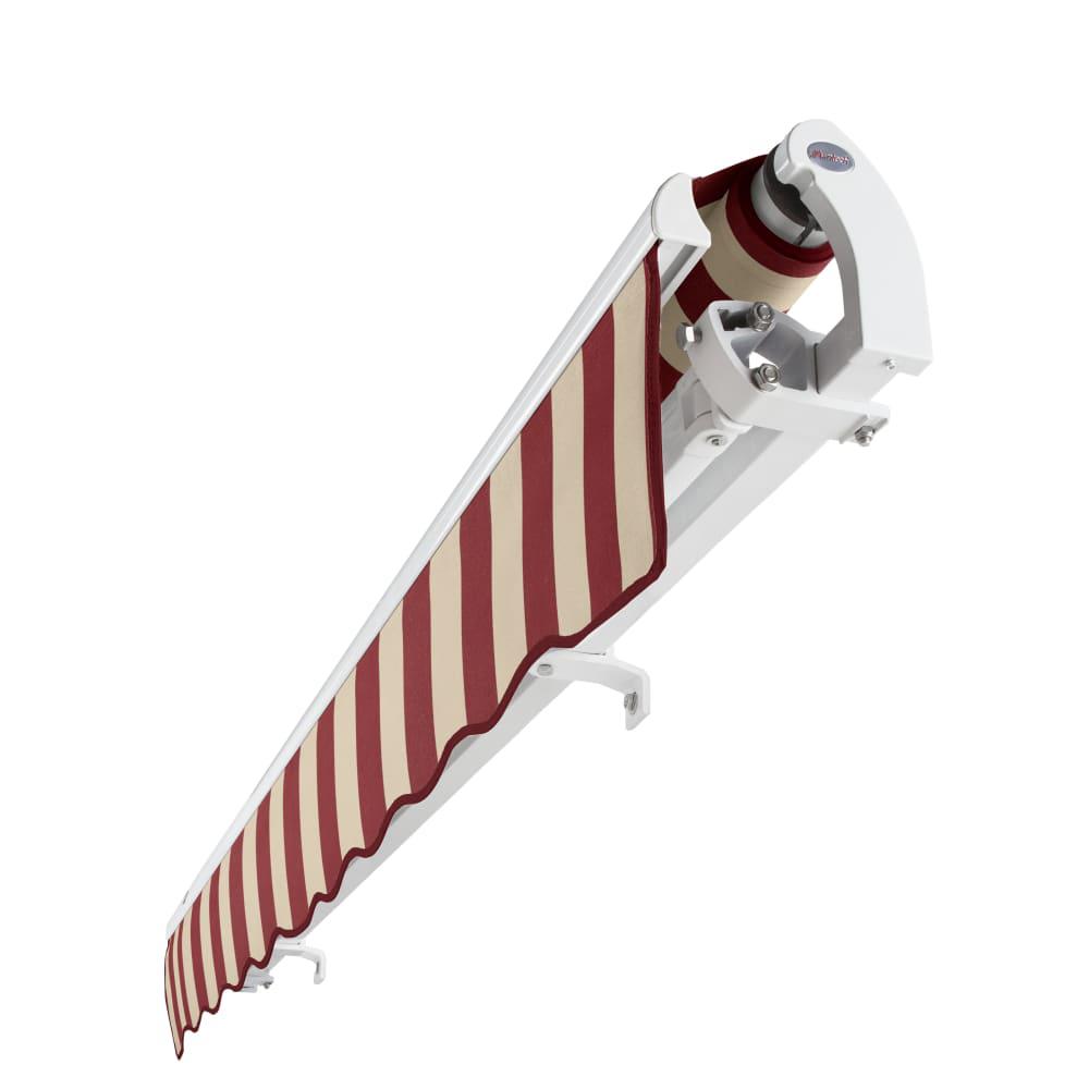 14' x 10' Maui Left Motorized Patio Retractable Awning, Burgundy/Tan Stripe. Picture 5