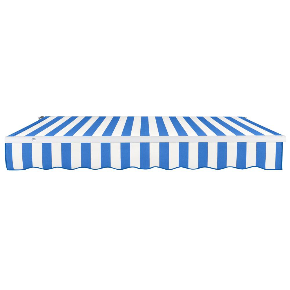 12' x 10' Maui Left Motorized Patio Retractable Awning, Bright Blue/White Stripe. Picture 3