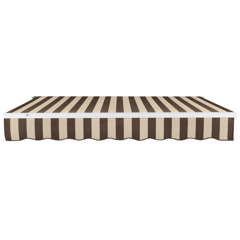 12' x 10' Maui Left Motorized Patio Retractable Awning, Brown/Tan Stripe. Picture 3