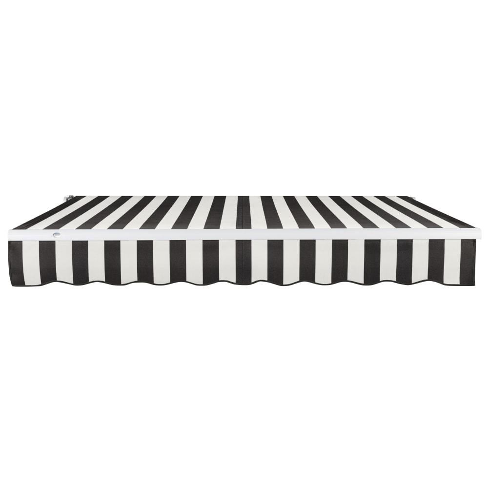 12' x 10' Maui Left Motorized Patio Retractable Awning, Black/White Stripe. Picture 3