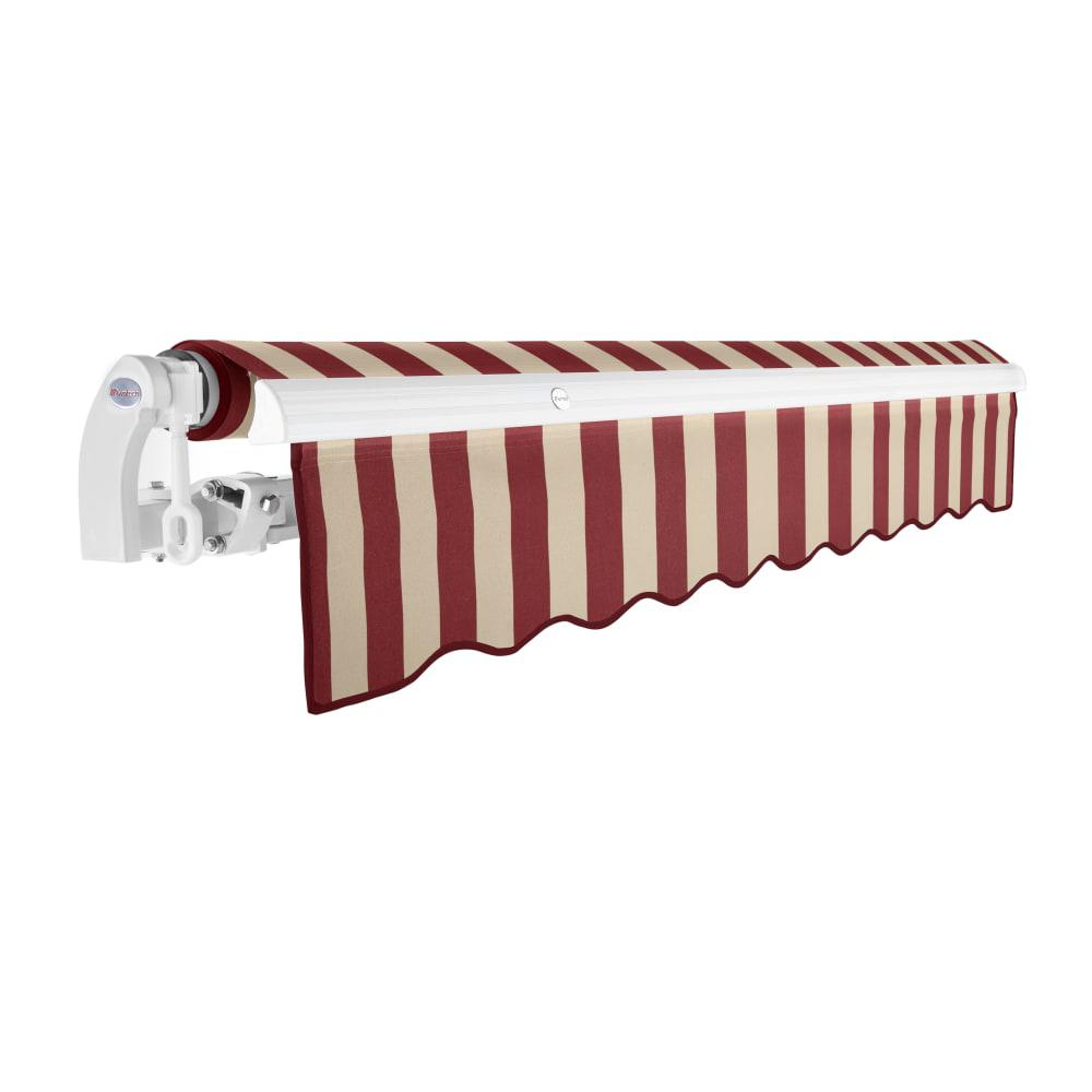 12' x 10' Maui Manual Patio Retractable Awning, Burgundy/Tan Stripe. Picture 2