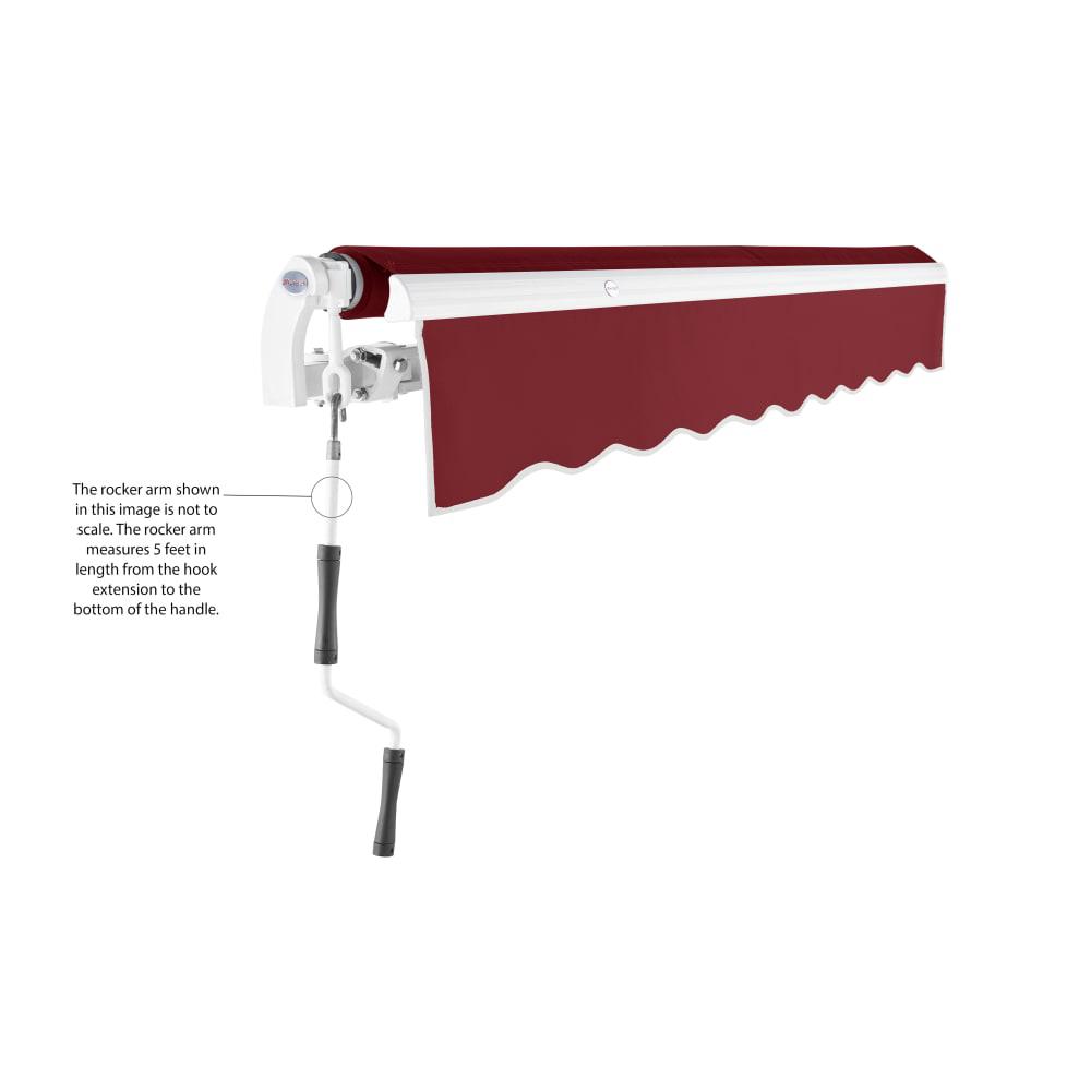 12' x 10' Maui Manual Manual Patio Retractable Awning Acrylic Fabric, Burgundy. Picture 6