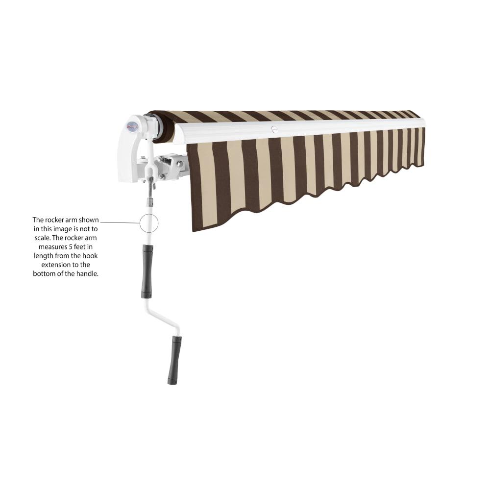 12' x 10' Maui Manual Patio Retractable Awning Acrylic Fabric, Brown/Tan Stripe. Picture 6
