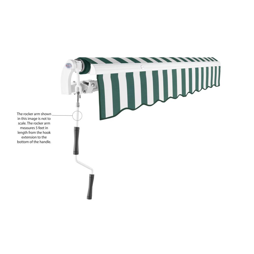 12' x 10' Maui Manual Patio Retractable Awning, Forest/White Stripe. Picture 6