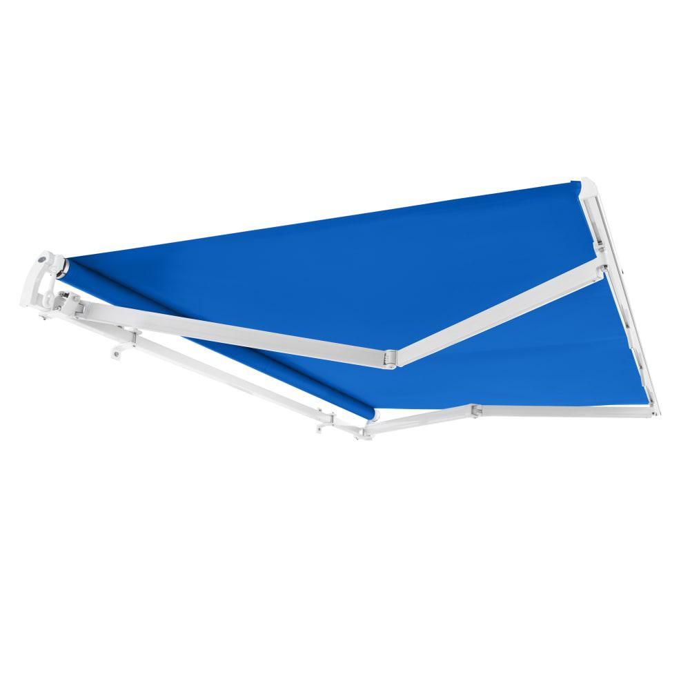 12' x 10' Maui Manual Patio Retractable Awning Acrylic Fabric, Bright Blue. Picture 7