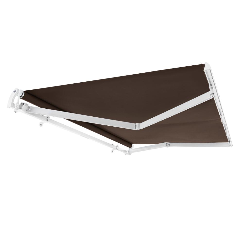 12' x 10' Maui Manual Manual Patio Retractable Awning Acrylic Fabric, Brown. Picture 7