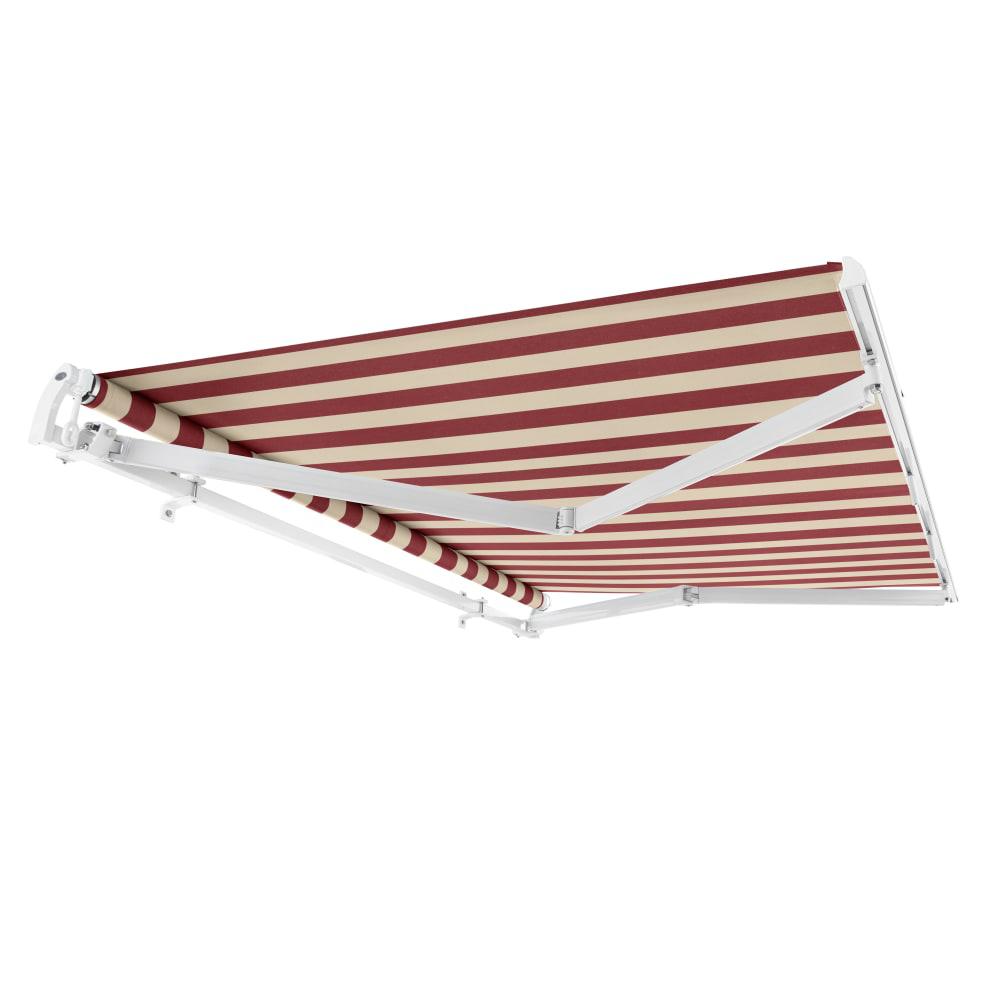 12' x 10' Maui Manual Patio Retractable Awning, Burgundy/Tan Stripe. Picture 7