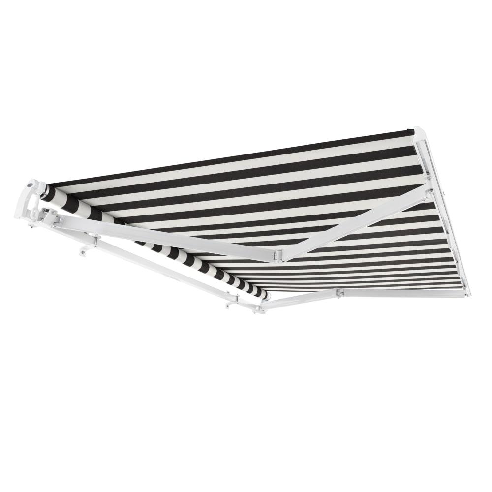 12' x 10' Maui Manual Patio Retractable Awning, Black/White Stripe. Picture 7