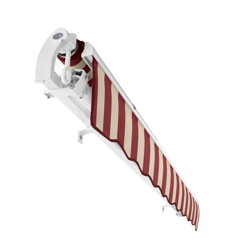 12' x 10' Maui Manual Patio Retractable Awning, Burgundy/Tan Stripe. Picture 5