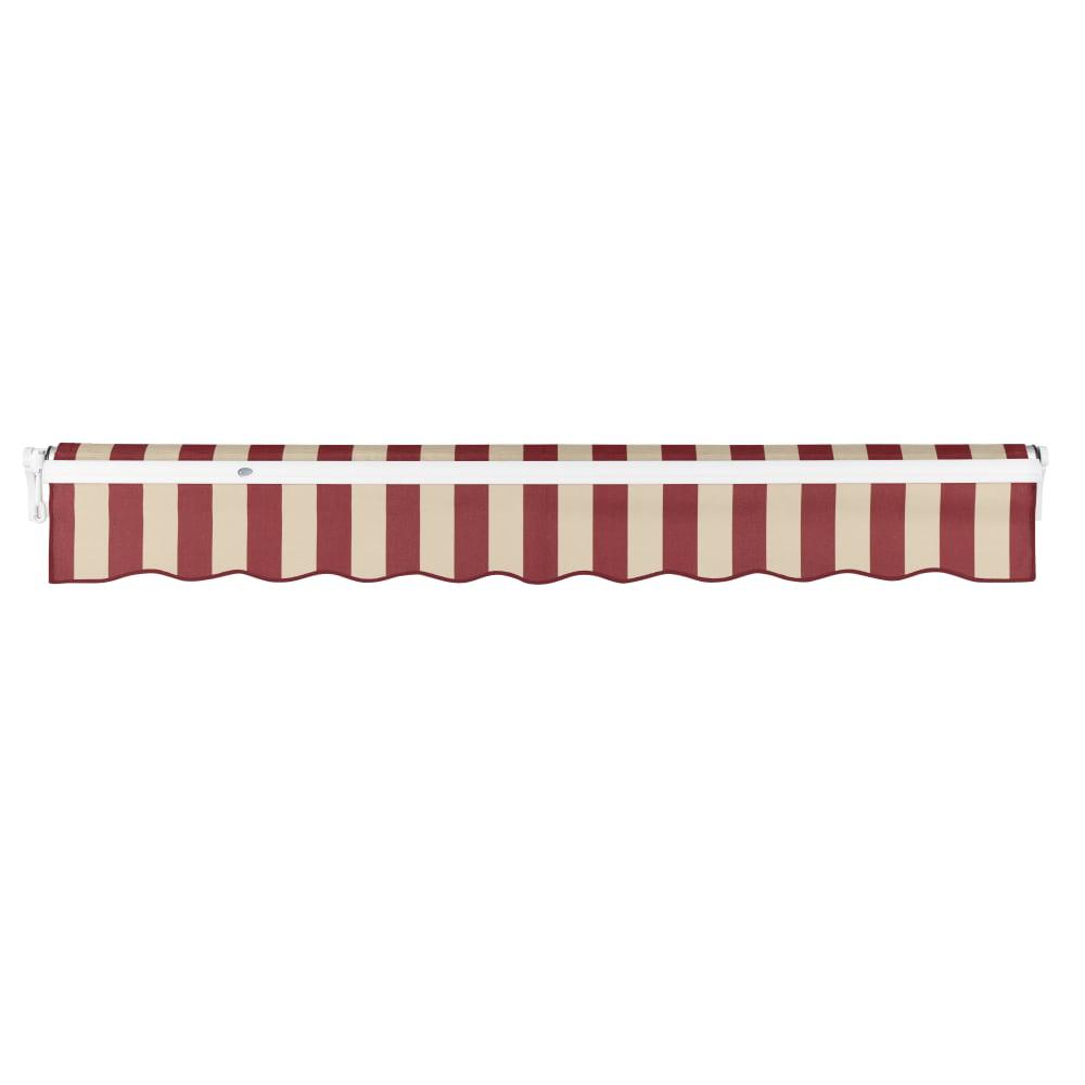 12' x 10' Maui Manual Patio Retractable Awning, Burgundy/Tan Stripe. Picture 4