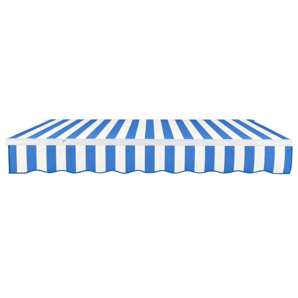 12' x 10' Maui Manual Patio Retractable Awning, Bright Blue/White Stripe. Picture 3