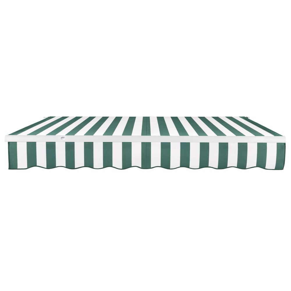 12' x 10' Maui Manual Patio Retractable Awning, Forest/White Stripe. Picture 3