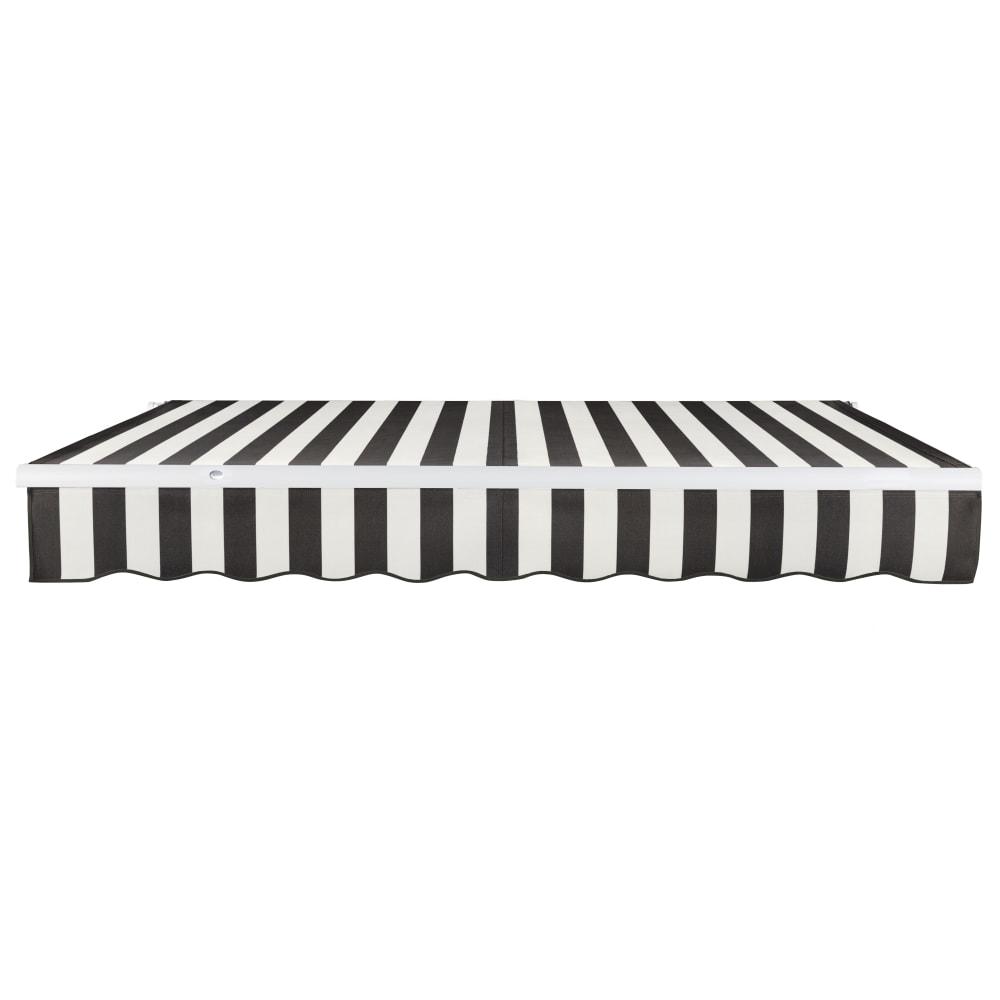 12' x 10' Maui Manual Patio Retractable Awning, Black/White Stripe. Picture 3