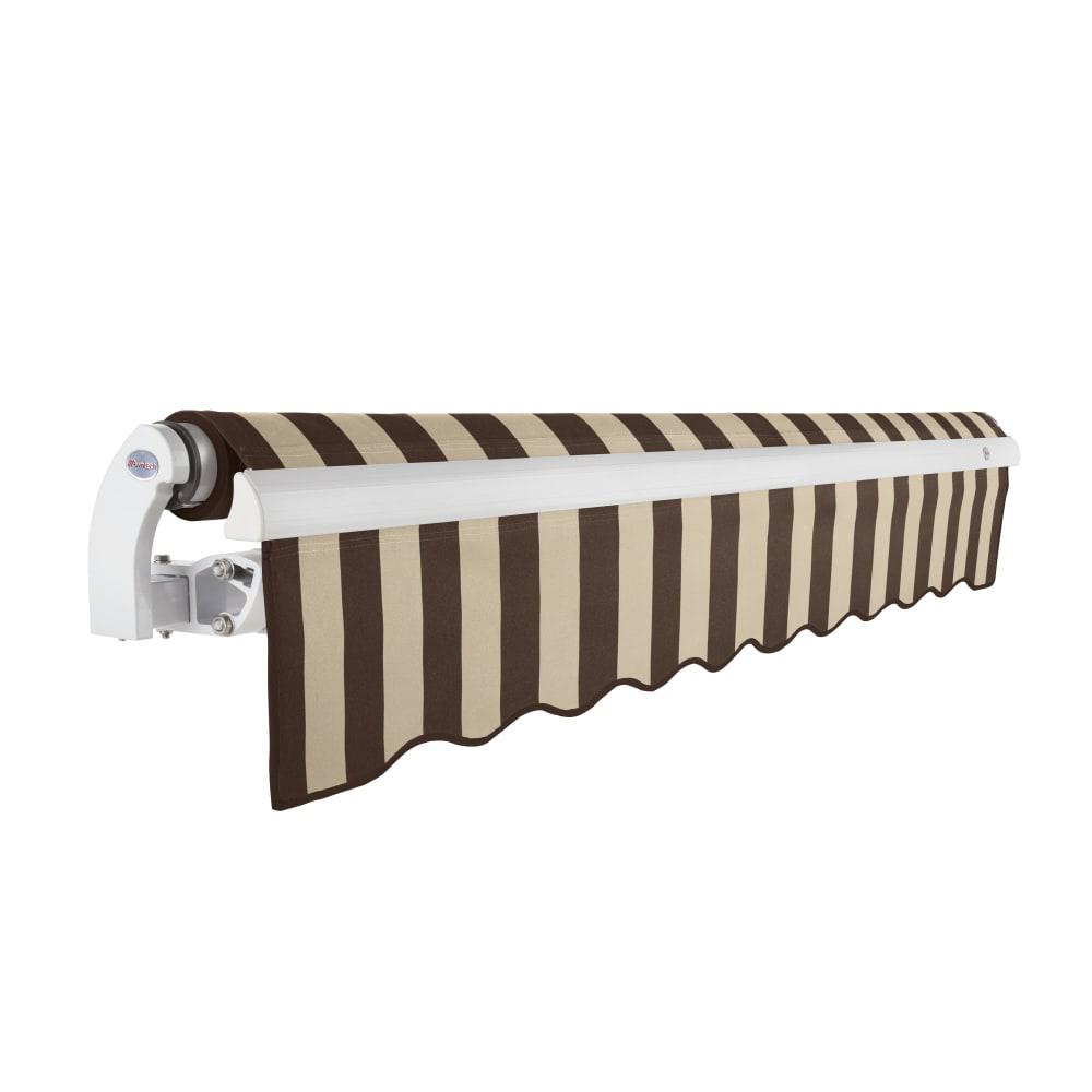 16' x 10' Maui Right Motorized Patio Retractable Awning, Brown/Tan Stripe. Picture 2