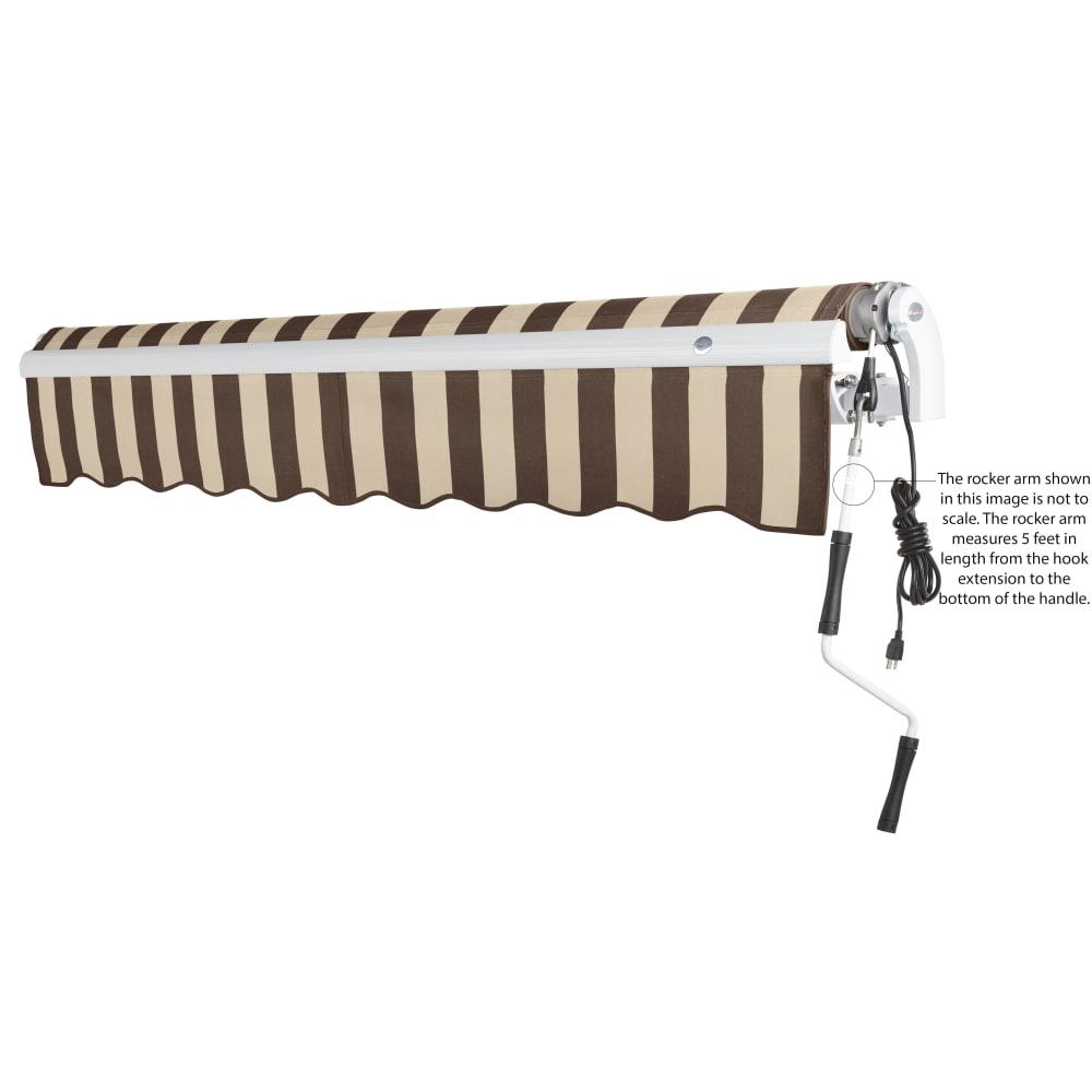 16' x 10' Maui Right Motorized Patio Retractable Awning, Brown/Tan Stripe. Picture 6