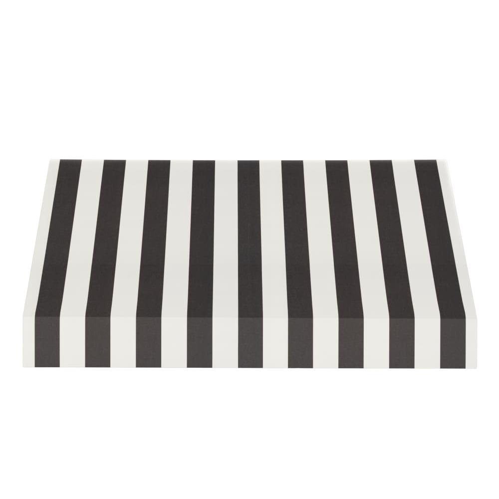 Awntech 5.375 ft New Yorker Fixed Awning Acrylic Fabric, Black/White Stripe. Picture 2