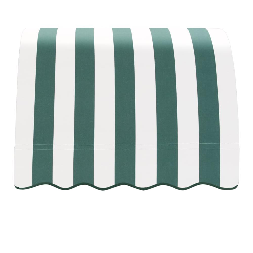 Awntech 4.375 ft Savannah Fixed Awning Acrylic Fabric, Forest/White Stripe. Picture 2