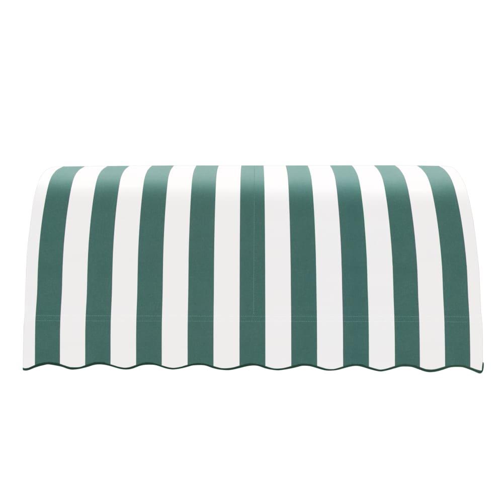 Awntech 5.375 ft Savannah Fixed Awning Acrylic Fabric, Forest/White Stripe. Picture 2